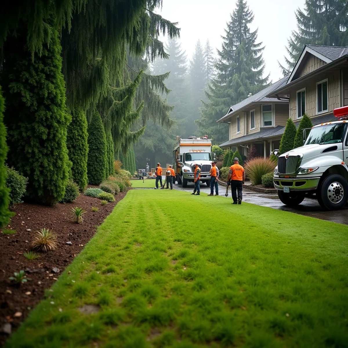 Mossy patchy natural lawn in Seattle next to healthy synthetic turf as the permanent fix for moss