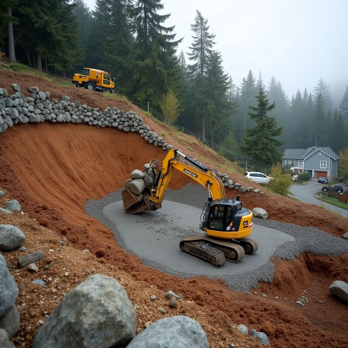 Hillside slope stabilization and geogrid reinforcement in Kirkland, WA