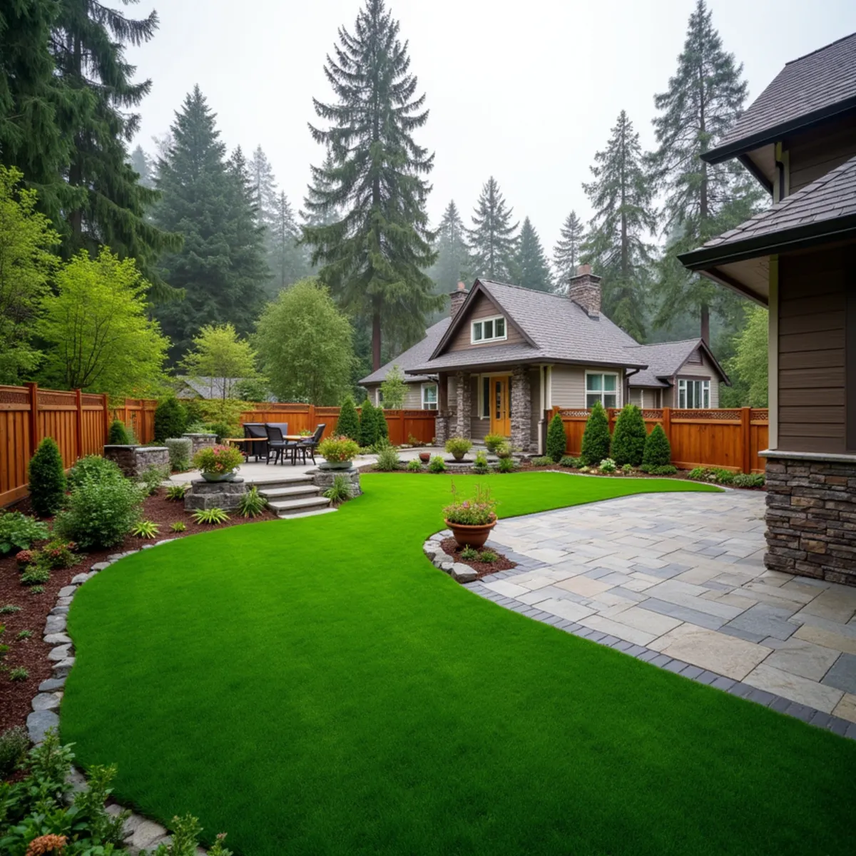 Synthetic turf and landscaping project in Bellevue, WA