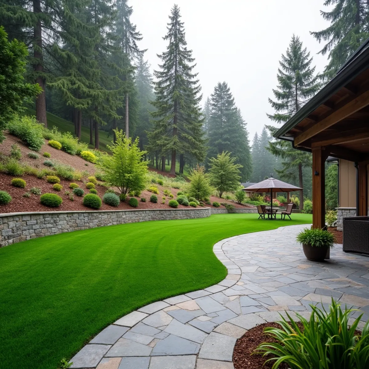 Synthetic turf and landscaping project in Bonney Lake, WA