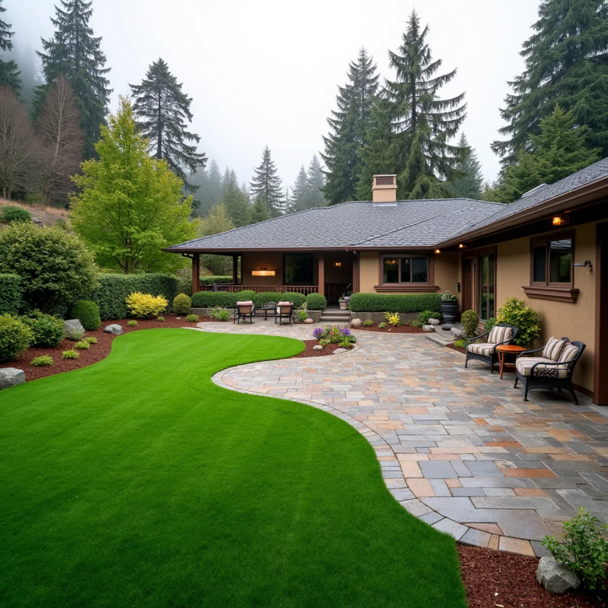 Synthetic turf and landscaping project in Bothell, WA