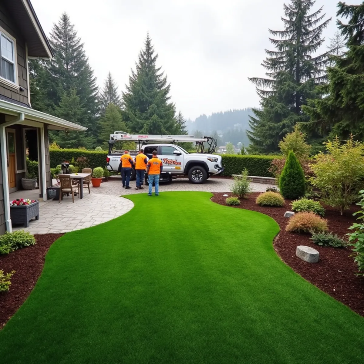 Synthetic turf and landscaping project in Des Moines, WA