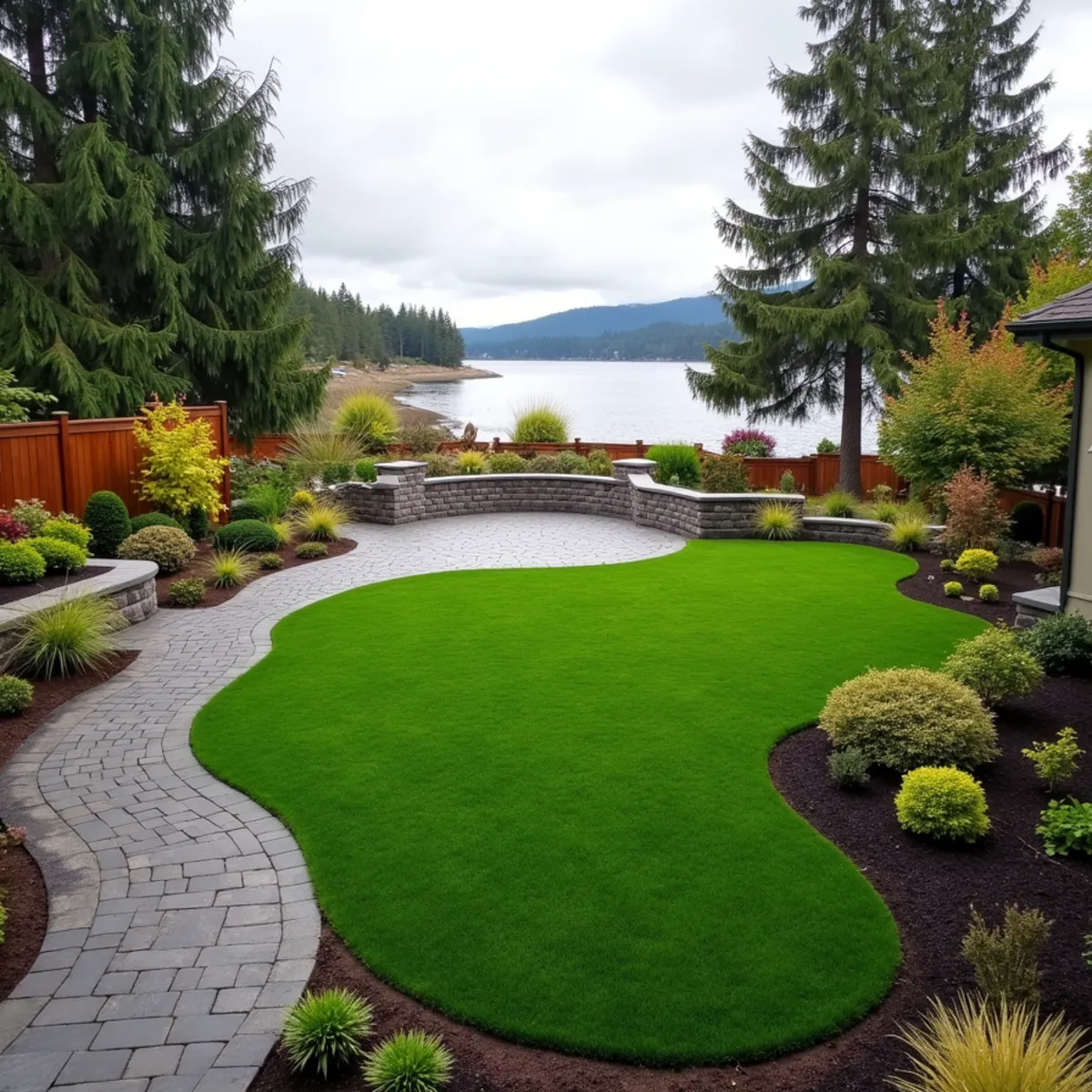 Synthetic turf and landscaping project in Lake Stevens, WA