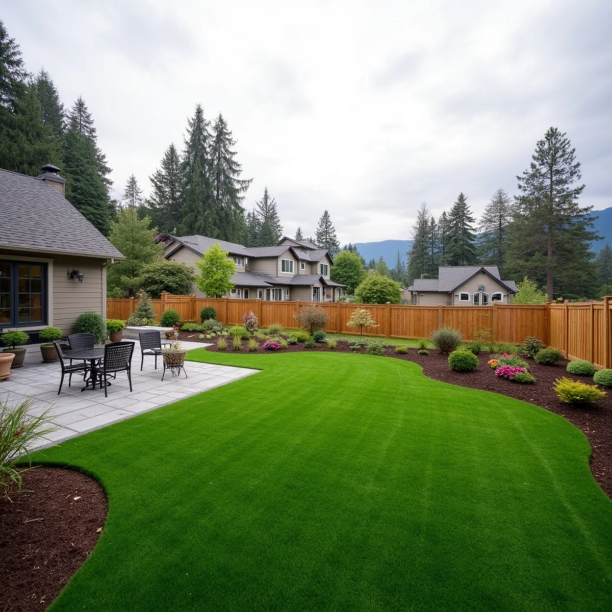 Synthetic turf and landscaping project in Monroe, WA