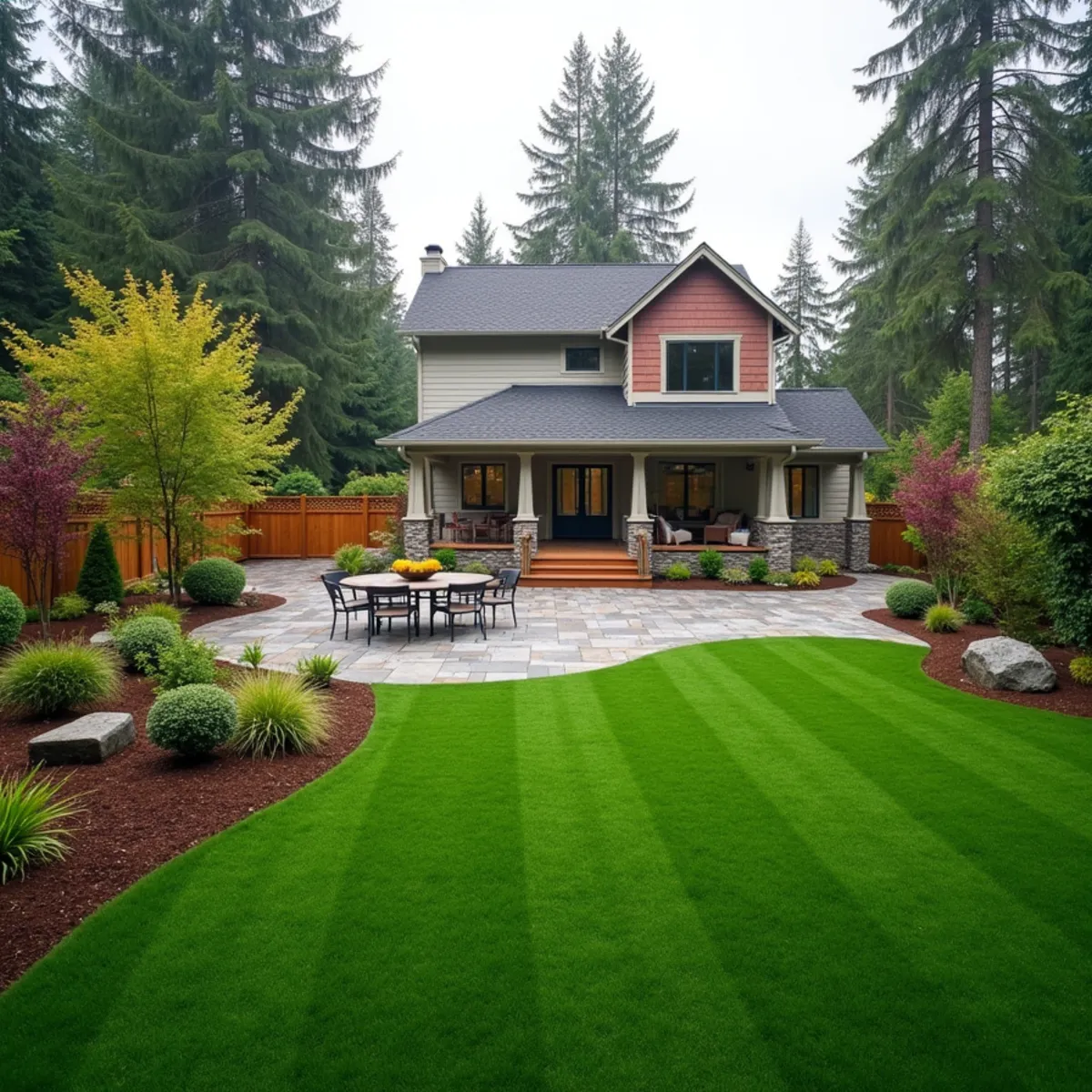 Synthetic turf and landscaping project in North Bend, WA