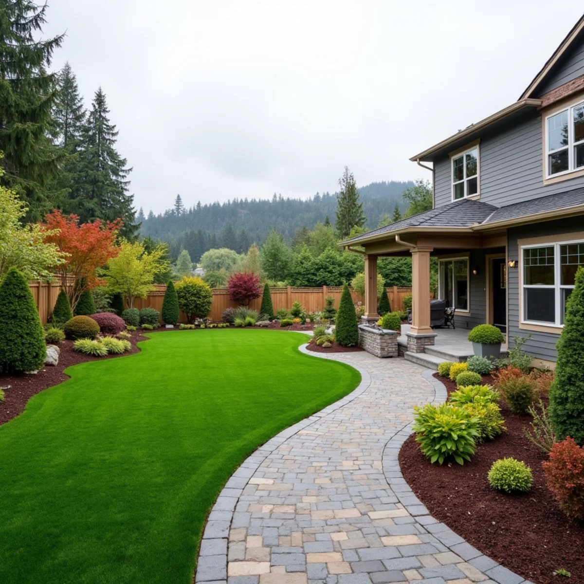Synthetic turf and landscaping project in Pacific, WA