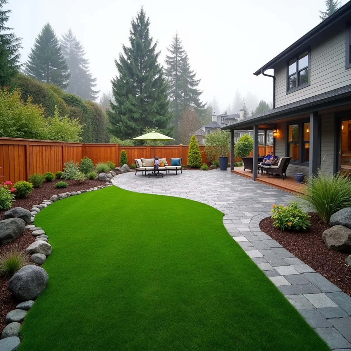 Synthetic turf and landscaping project in Shoreline, WA