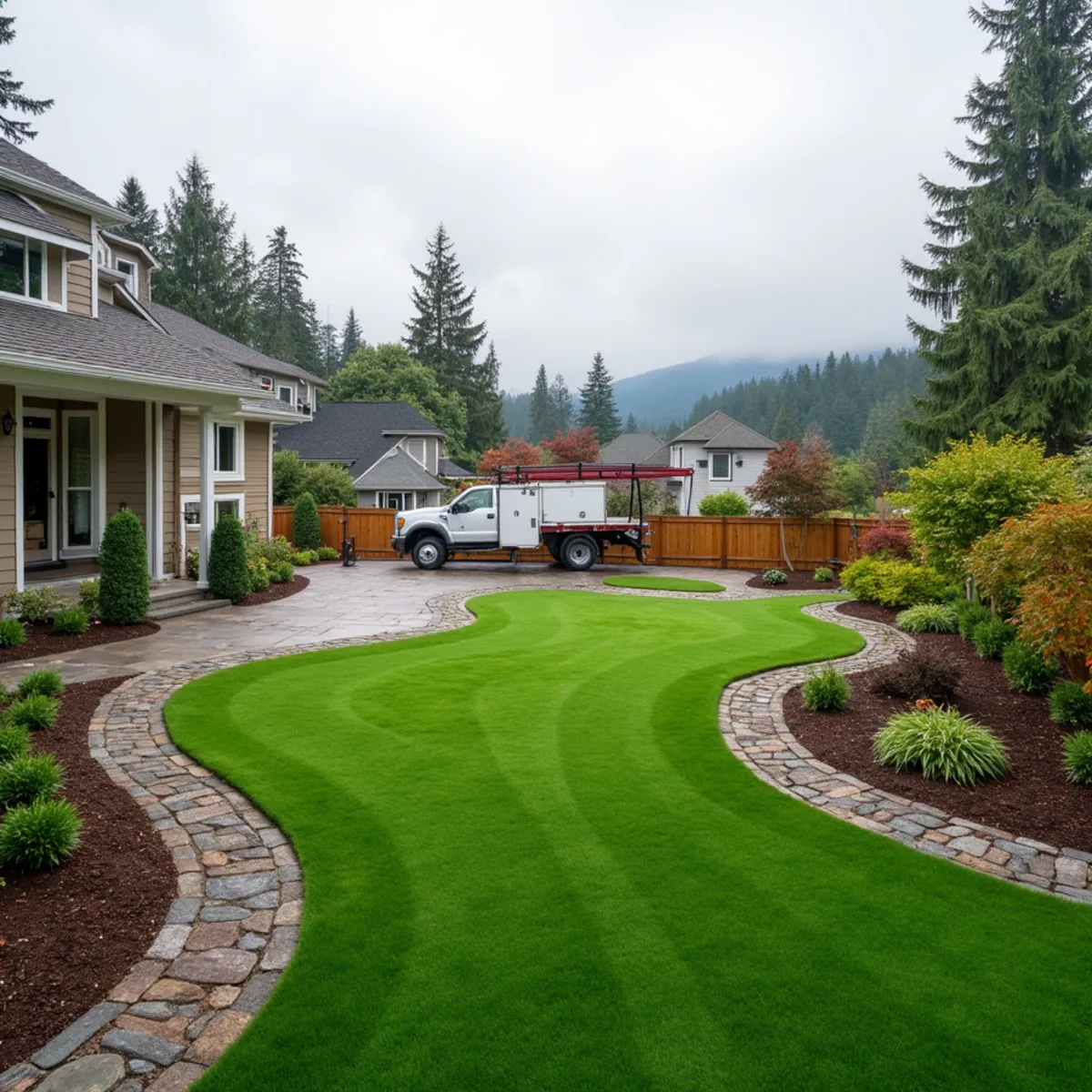 Synthetic turf and landscaping project in Snohomish, WA
