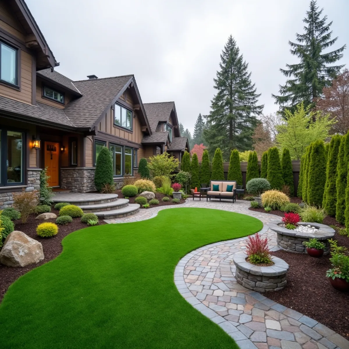 Synthetic turf and landscaping project in Stanwood, WA