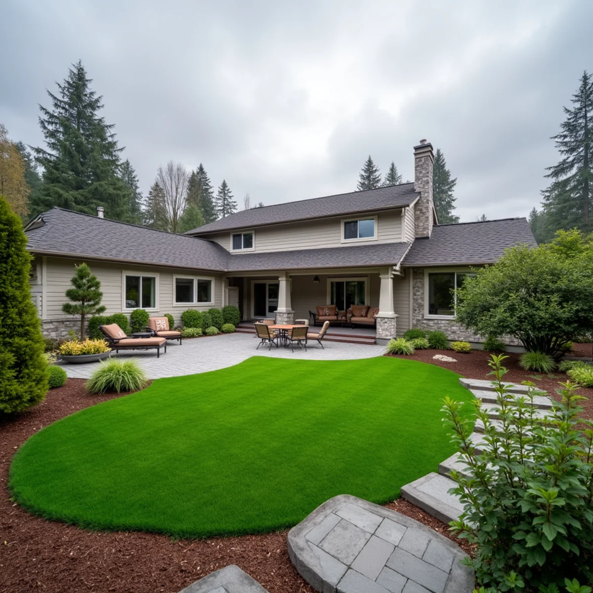 Synthetic turf and landscaping project in Suquamish, WA