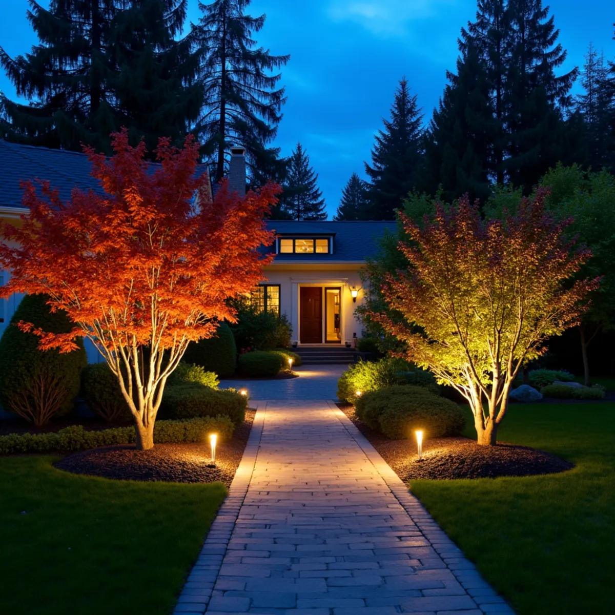 Low-voltage LED landscape lighting installation in Kirkland, WA